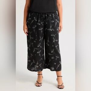 DR2 by Daniel Rainn Floral Crop Wide Leg Pull-On Pants 2️⃣